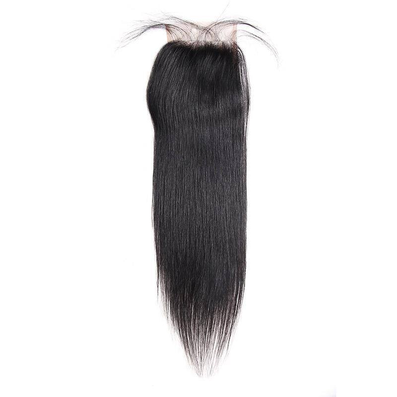 Eseewigs Indian Straight Hair 3 Bundles with 4*4 Lace Closure