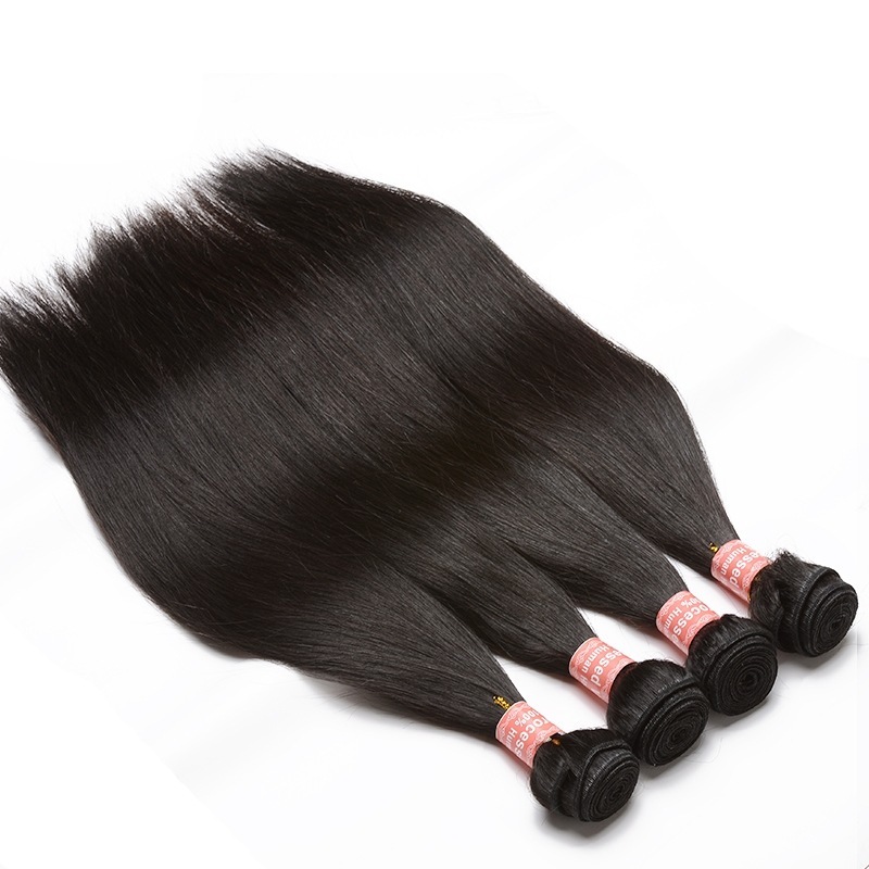 Natural Color Silky Straight Malaysian Virgin Human Hair Extensions 4 Bundles