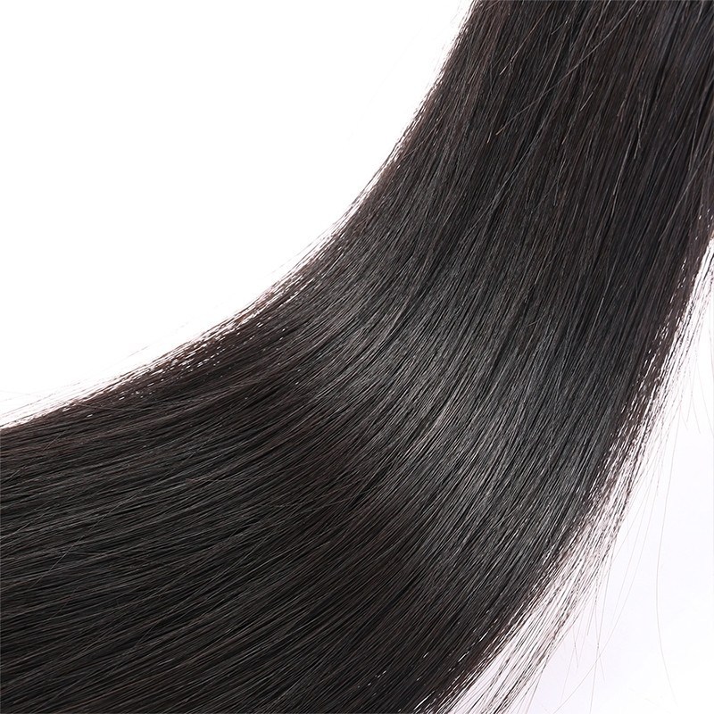 Natural Color Silk Straight Brazilian Virgin Human Hair Weaves 4pcs Bundles