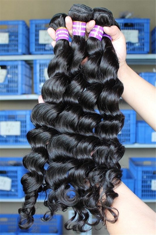 Loose Wave Hair 4 Bundles Malaysian Virgin Human Hair Extensions Natural Color