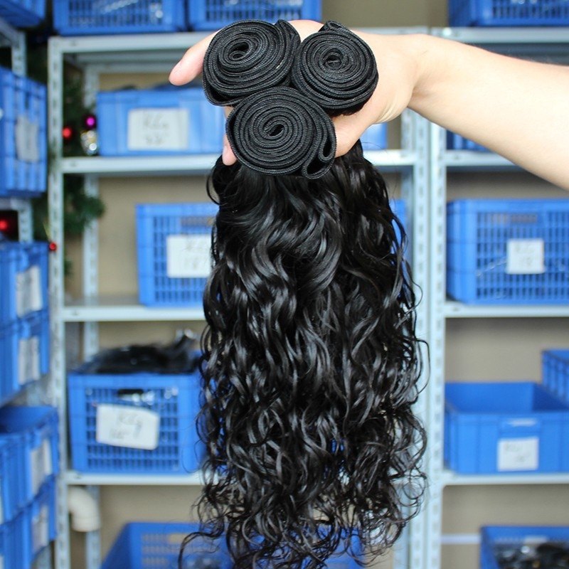 4pcs Bundles Peruvian Virgin Human Hair Water Wave Hair Weave Natural Color