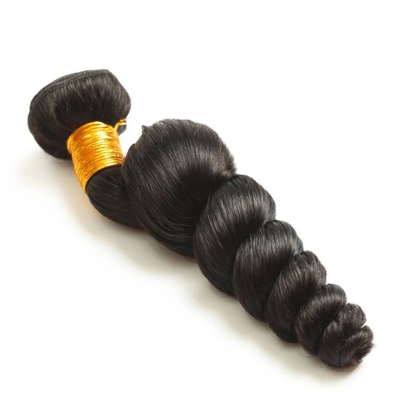 Indian Virgin Human Hair Extensions Weave Loose Wave 4 Bundles Natural Color