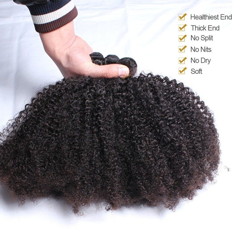 Brazilian Kinky Curly Human Hair 4 Pcs Afro Kinky Curly Human Hair Extensions 4B 4C Kinky Curly Human Hair Bundles