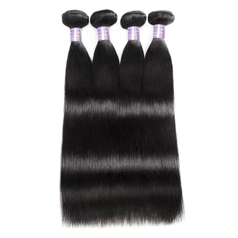 Eseewigs Peruvian 4 Bundles Straight Human Hair Extensions