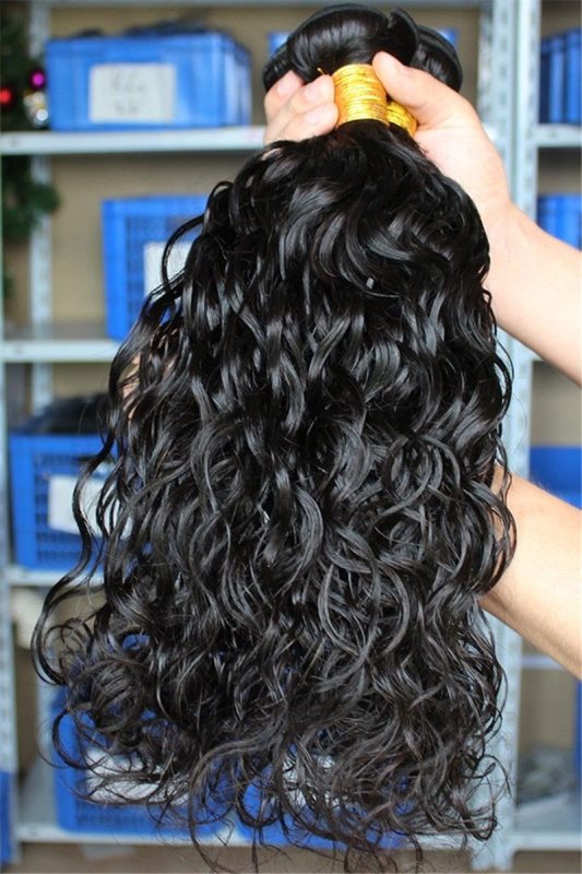 4pcs Bundles Peruvian Virgin Human Hair Water Wave Hair Weave Natural Color