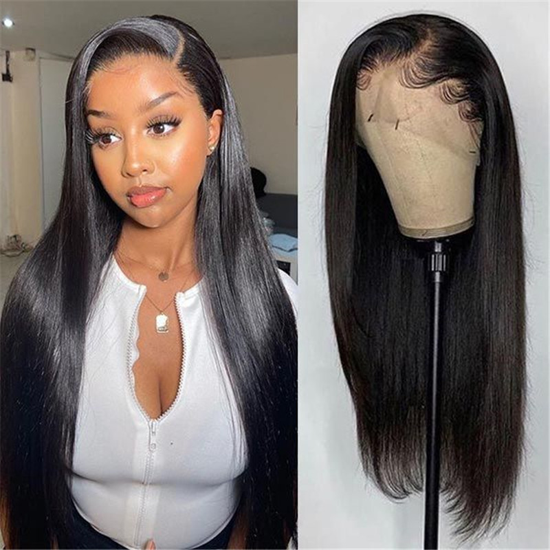 HD Transparent Lace Wigs 180% Density 13x4 Lace Wig Straight  Glueless Human Hair Wigs