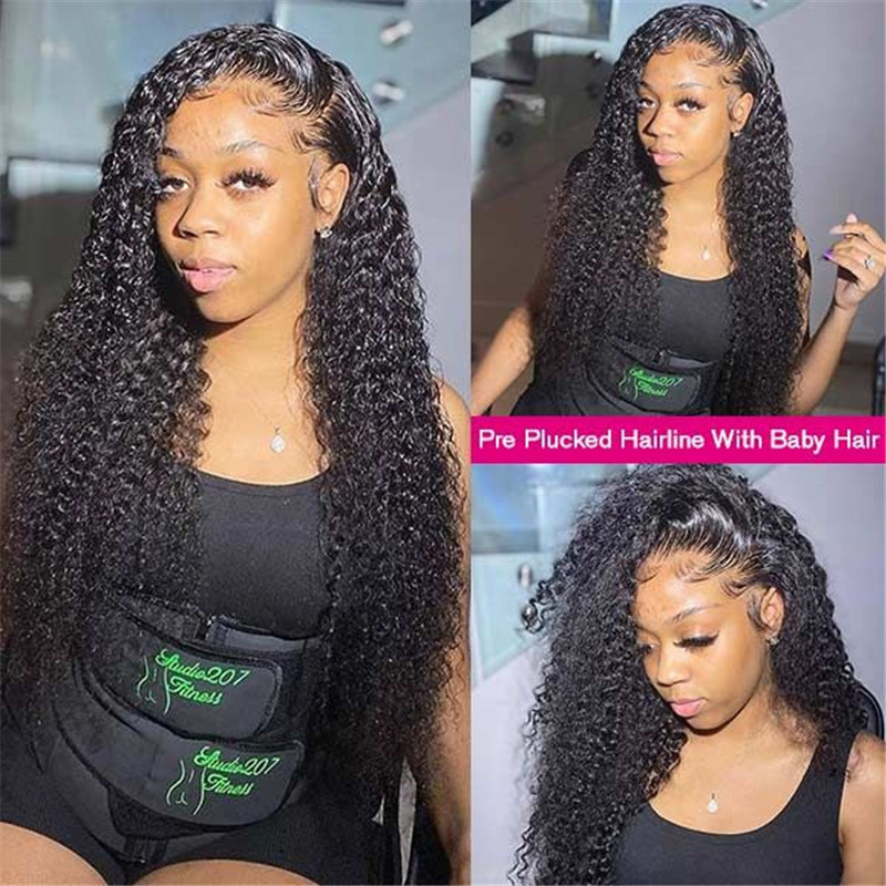180% Density HD Transparent Lace Wigs 13x4 Lace Front Wig 100% Virgin Hair Kinky Curly Glueless Lace Wig