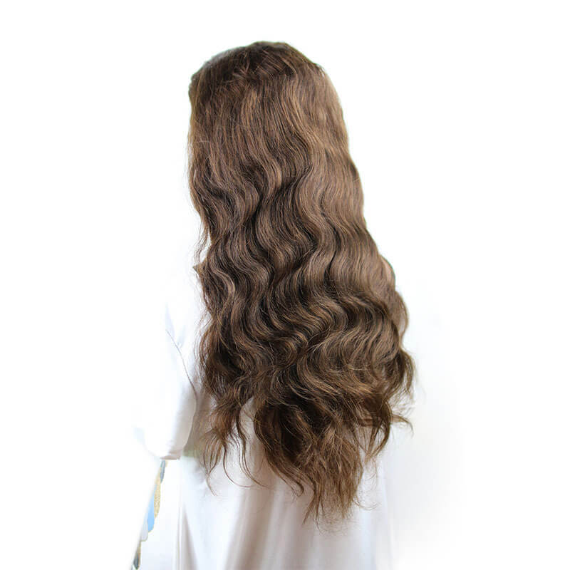 Human Hair Wigs Pre-Plucked Body Wave 300% Density Wig Natural Hair Line with Baby Hair #4 color