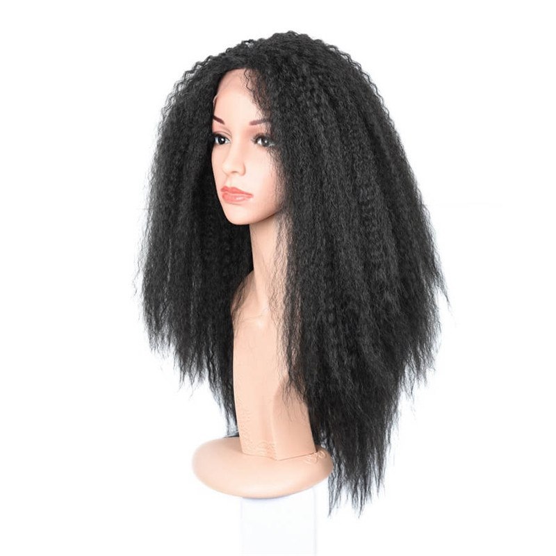 300% Density Wigs Kinky Straight Pre-Plucked Glueless Human Hair Lace Front Wigs Natural Hair Line for Black Women