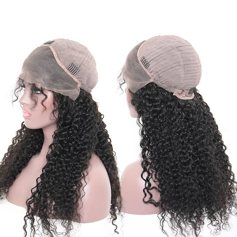 300% Density African American Lace Front Wigs For Women Brazilian Curly Human Hair Lace Wig Pre Plucked Full Ends