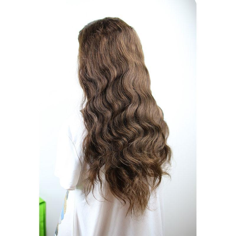 Human Hair Wigs Pre-Plucked Body Wave 300% Density Wig Natural Hair Line with Baby Hair #4 color