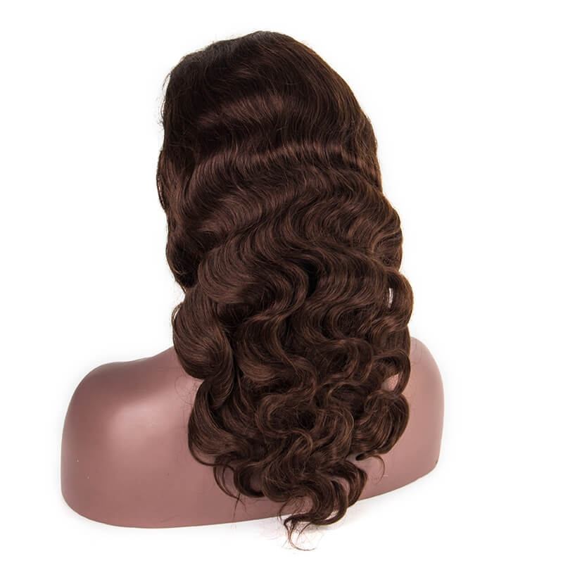 300% Density lace Wigs Body Wave  Human Hair Wigs for black women #4 color Natural Hair Line