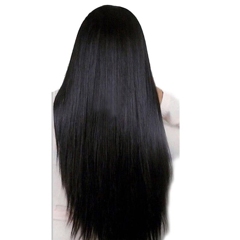 Pre-Plucked 300% Density Lace Front Wig Silky Straight Glueless  Wigs with Baby Hair