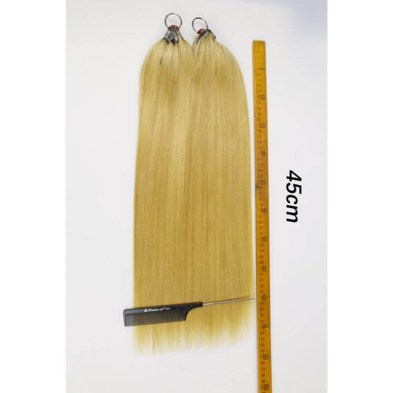 #613 Blonde Feather Line Hair Extensions 100% Human Hair Natural Brazilian Human Hair Full Head Professional Hair Feathers Straight hair 200pcs/ Bundle