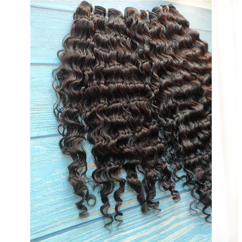 Raw Human Virgin Hair Extensions Natural Color Grade 12A Raw Cuticle Aligned Hair Burmese Curly Hair Weave Bundles