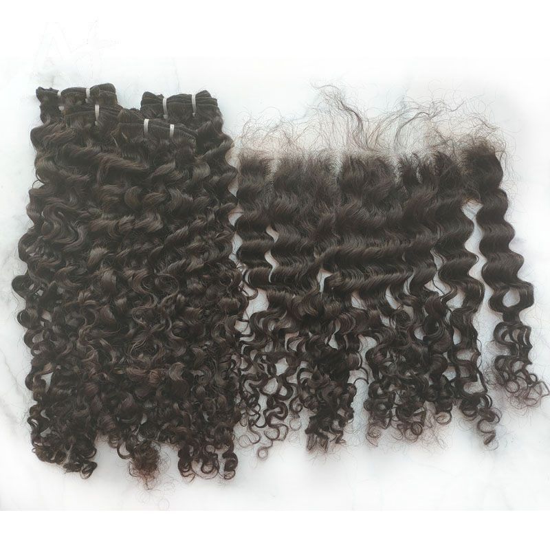 Wholesale Garde 12A 100% Unprocessed Cuticle Aligned Virgin Raw Burmese Hair Bundles Curly  No Tangle No Shedding
