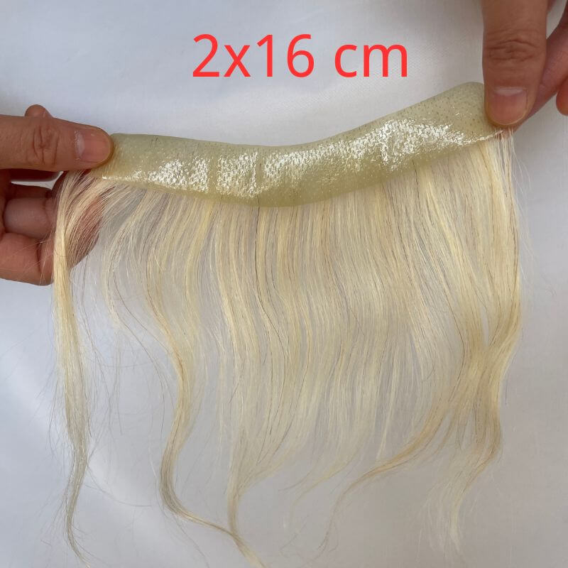 Men's Hair System Naturel Hairline 100% Real Human Hair V Sheap Frontal Toupee Pu Thin Skin Male Replacement 613 Blonde Color