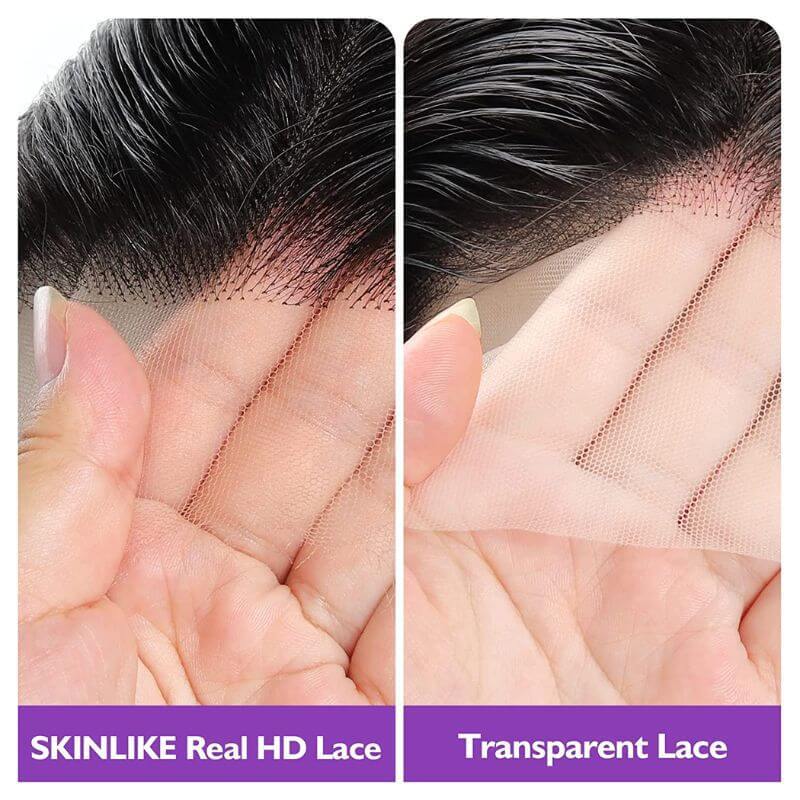 13x6 Skinlike Real HD Lace Frontal Straight  0.14mm Ultra Thin Invisible Lace Pre-plucked Clean Natural Hairline Skin Melt Swiss Lace Frontal Piece Natural Black  12-22 inch