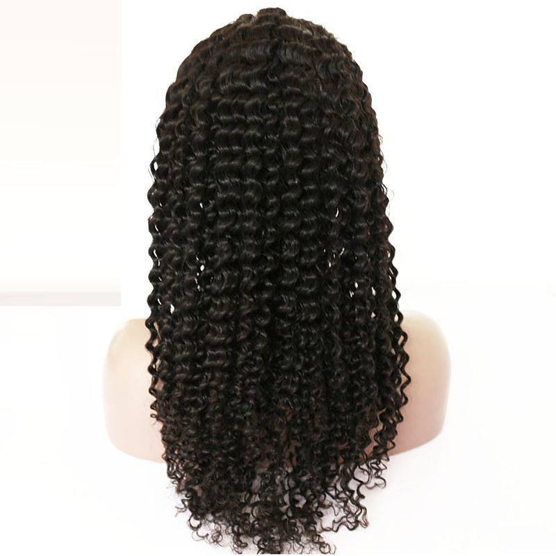 African American Human Hair Full Lace Wig Brazilian Hair Kinky Curly Wig 150% Density Soft Natural Natural Hairline