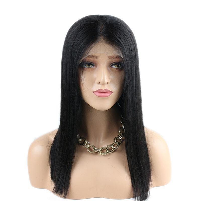 150% Short Straight Lace Front Human Hair Wigs Bob Style Black Bob Cut Wig Pre Plucked for Black Women