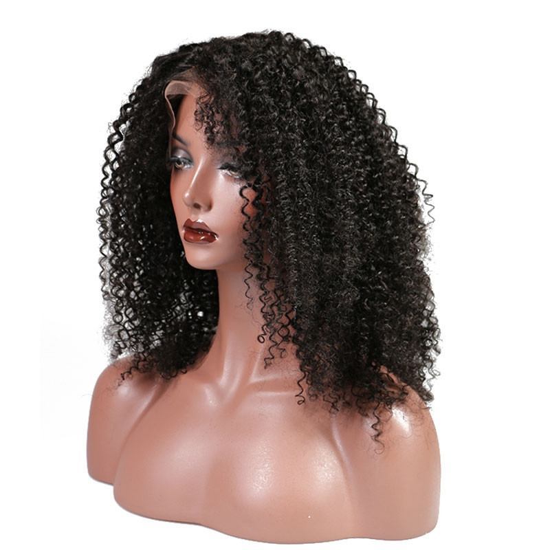 Afro Kinky Curly Full Head Lace Front Wigs 250 Percent High Density for African American Women