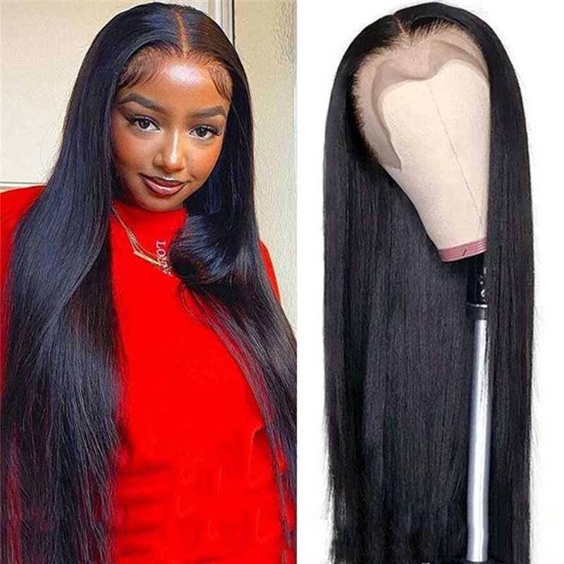 Silk Straight Transparent Lace 13x4 Lace Front Wig Pre Plucked With Baby Remy Hair