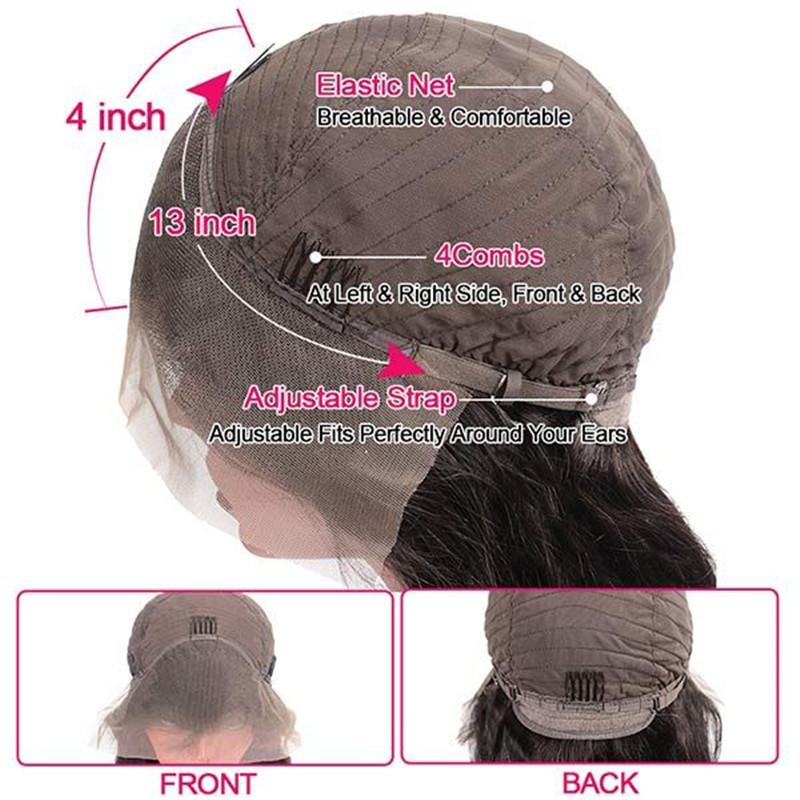 HD Transparent Lace Wigs 180% Density Kinky Straight Wigs 13x4 Lace Front Wigs Pre Plucked With Baby Hair