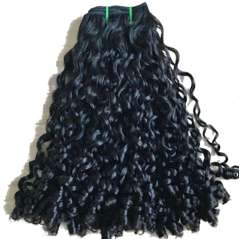 Pissy Rose Curl 12A Grade Raw Double Drawn Indian Virgin Human Hair Bundles Sew in Extensions Natural Black Double Weft 100% Natural Cuticle Aligned Unprocessed Hair