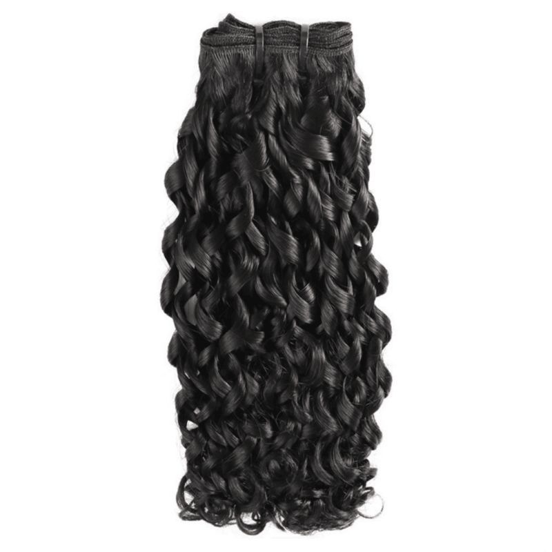 Pixie Curl 12A Grade Raw Double Drawn Indian Virgin Human Hair Bundles Sew in Extensions Natural Black Double Weft 100% Natural Cuticle Aligned Unprocessed Hair