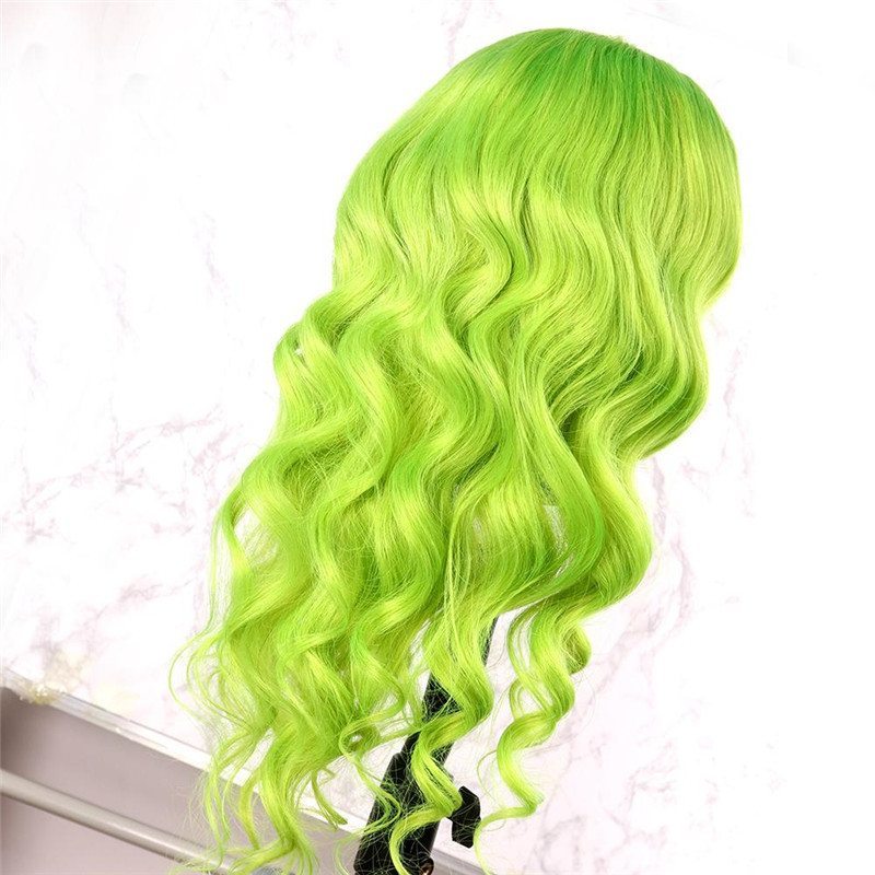 Green Body Wave Virgin Human Hair Green Body Wave Lace Front Wigs for Women