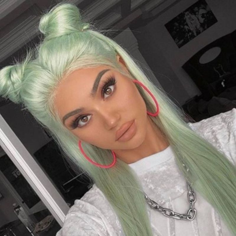 Eseewigs Mint Green Color Lace Front Wig HD Lace Wig 100% Real Human Hair Brazilian Remy Hair Body Wave Wig Transparent Lace Wigs Pre Plucked