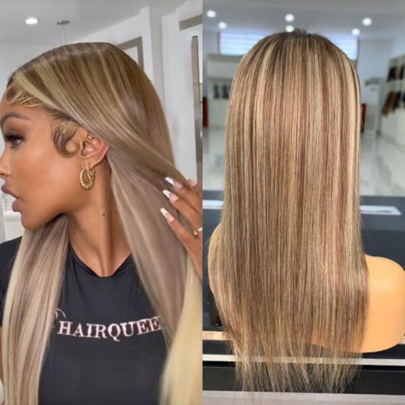 1B Ombre 613 Blonde Human Hair Wigs For Women Body Wave Long Wig 12A European Remy Hair Ombre Colored Lace Frontal Wigs with Baby Hair