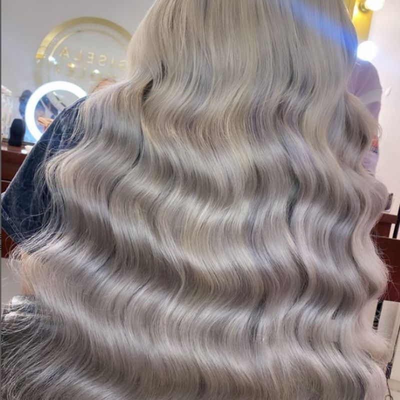 Real Human Hair Straight Ombre Grey Color Cosplay Human Virgin Hair Pre Plucked Lace Front Wig  For Black Woman