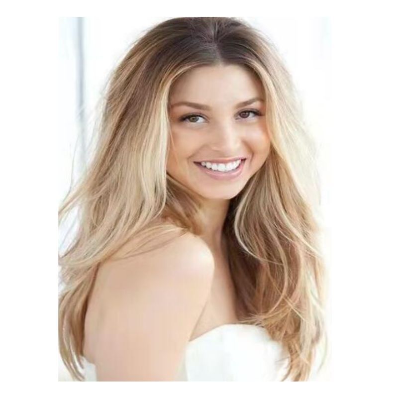 Bronde Balayage Dark 12A Human Virgin Hair Wave Ombre Brown Highlight Light Blonde Wigs Pre Plucked Lace Front Wig