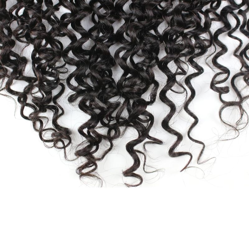 13X6 HD Transparent Lace Frontal Closure Human Hair Indian Virgin Hair Kinky Curly Natural Color Density 130% In Stock