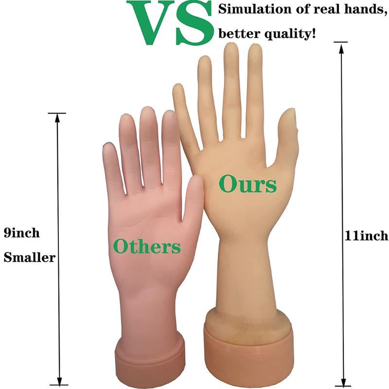 High Quality Mannequin Hand PVC Materials Easy to Bend for Nail Practice and Jewelry Display