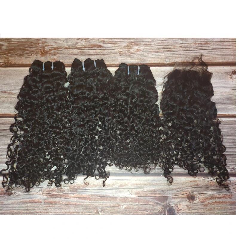 Cambodian Curly Lace Closure 4x4 inch 100% Human Hair Natural Color