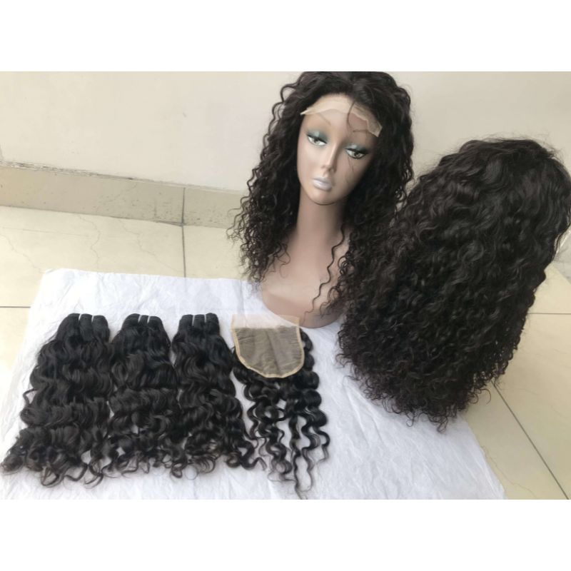 2024 12A 100% Raw Virgin Burmese Water Wave  Hair Weaves  Bundles 8"-30" Natural Color with Hd Lace Closure  For Black Women