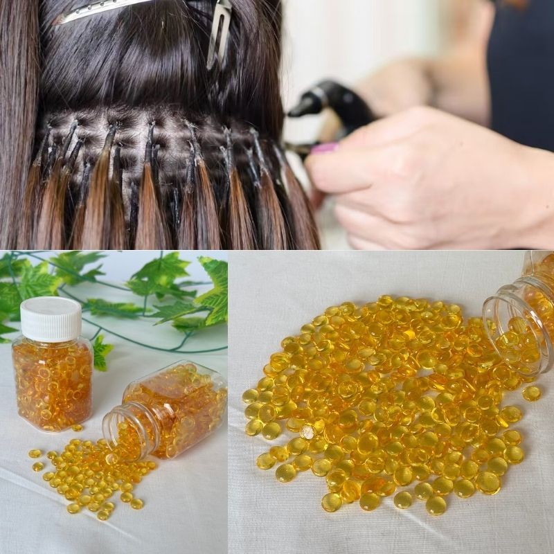 Italian Keratin Glue For Hair Extensions Strong Hold Italian Keratin Glue Gold Beads Glue 400pcs/box