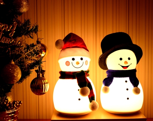 Merry Christmas Silicone Lighting Night Warm Lamp Christmas Musical Baby Led Night Light Snowman for Party