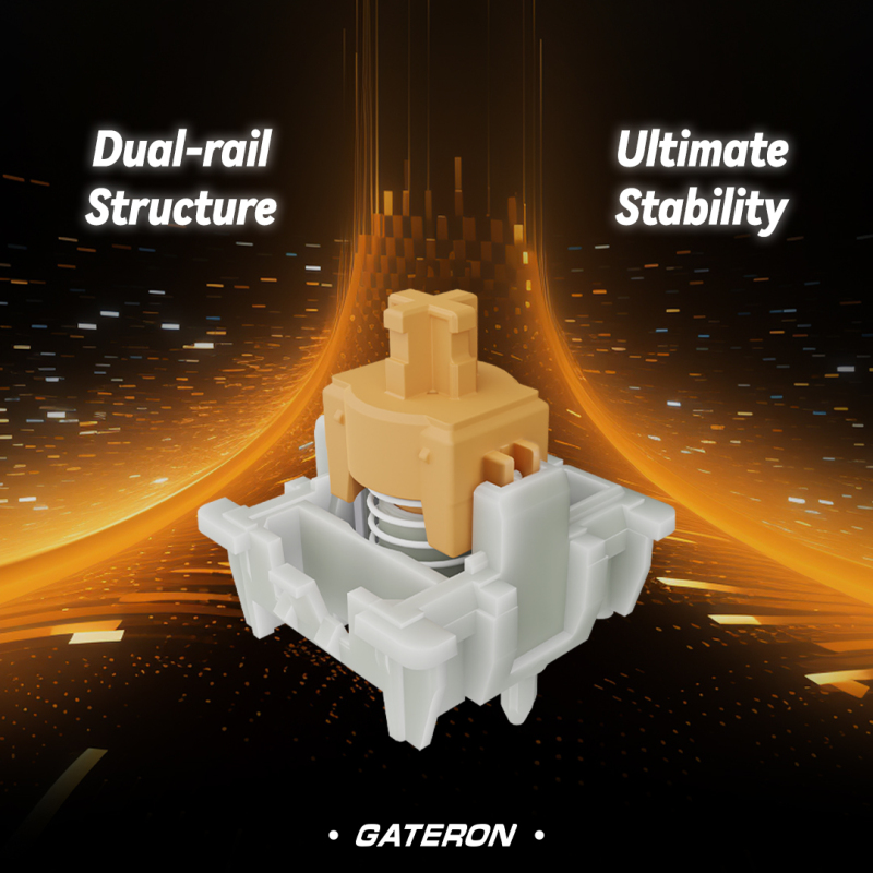 GATERON KS-20 Dual-rail Magnetic Orange Switch Sat