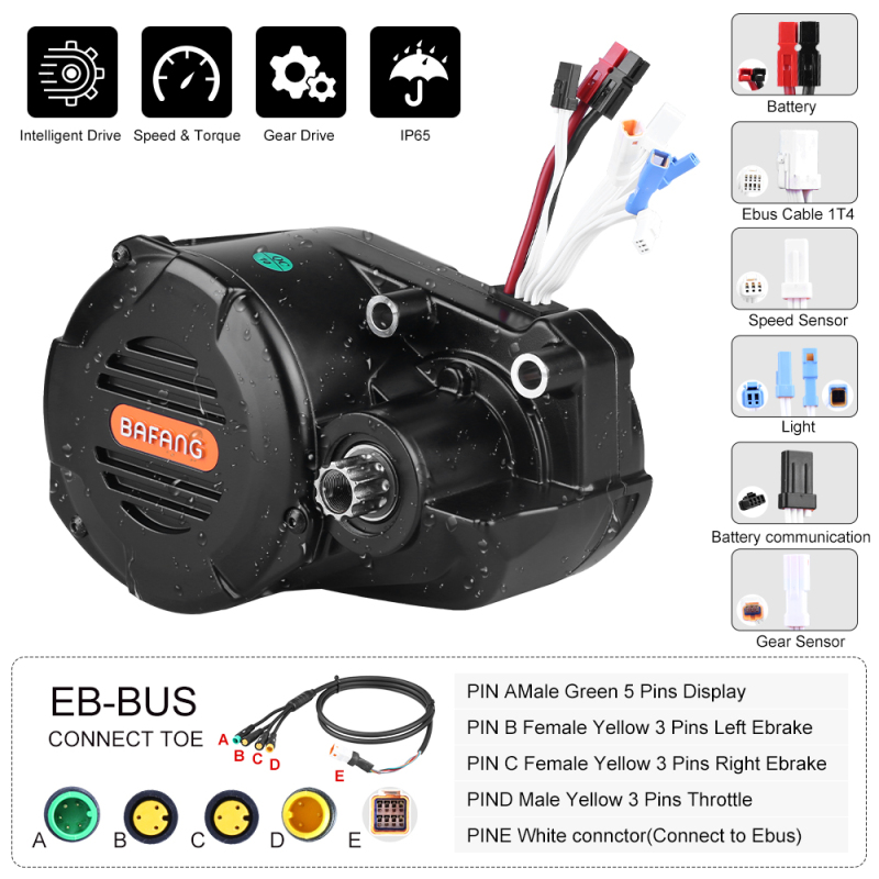 Bafang M620 G510 48V 52V 1000W Mid Drive eBike Motor Electric Cargo Bicycle Conversion Kit for Mountain Bike DPC18