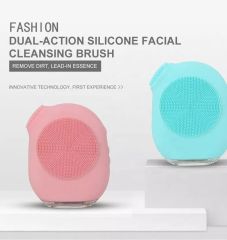 T zone cleaning face massage silicone facial brush with led newest products