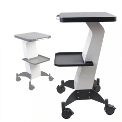 Aluminium White Salon Trolley Stand For Cavitation Beauty Machine Assembled Trolley Cart SPA