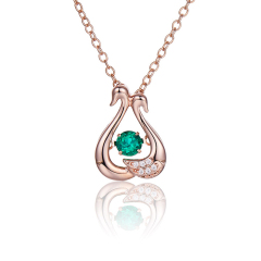 925 sterling silver women's necklace 0.9CT to cultivate emerald necklace pendant fashion advanced jewelry