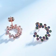 Classic Stud Earrings 925 Sterling Silver Earrings for Women Gemstones Wedding Trendy Statement Jewelry