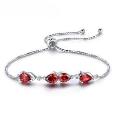 Created Garnet Gemstone Jewelry Real 925 Sterling Silver Bracelets &amp; Bangles Romantic Wedding Engagement Jewelry For Women