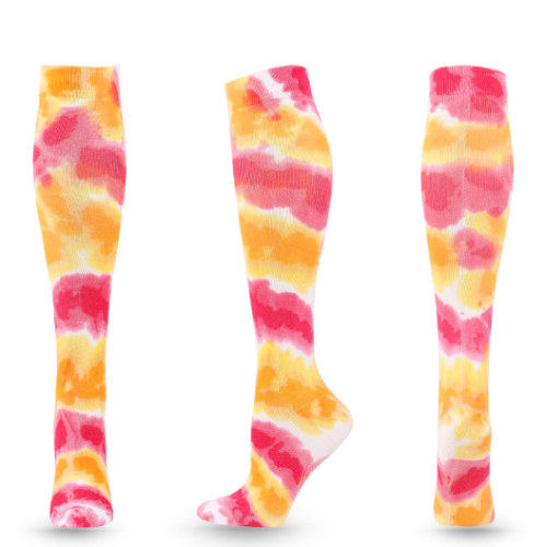 Custom Men Women Knee High compression socks 20-30 mmhg Sport Tie Dye Horse Riding Socks