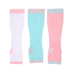 Colorful Nylon 20-30 Mmhg Compression Comfortable Breathable Sleep Socks Open Toe Nylon Sleeping Socks Elastic Leggings