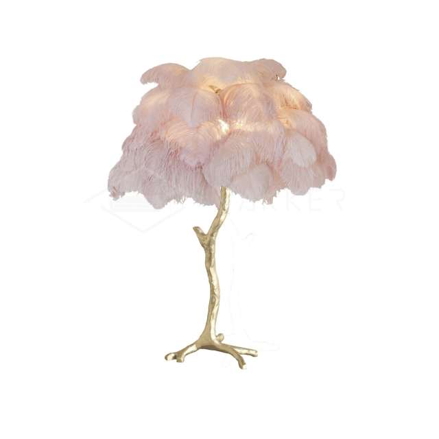 Ostrich Feather Table Lamp